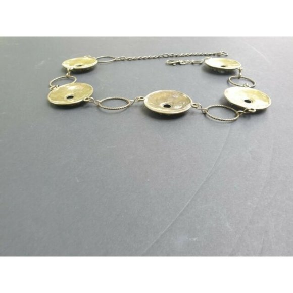 Womens Boho Silver Tone Belt W/ Medallion W/ Crushed Stone Accents Adjustable - Picture 9 of 12